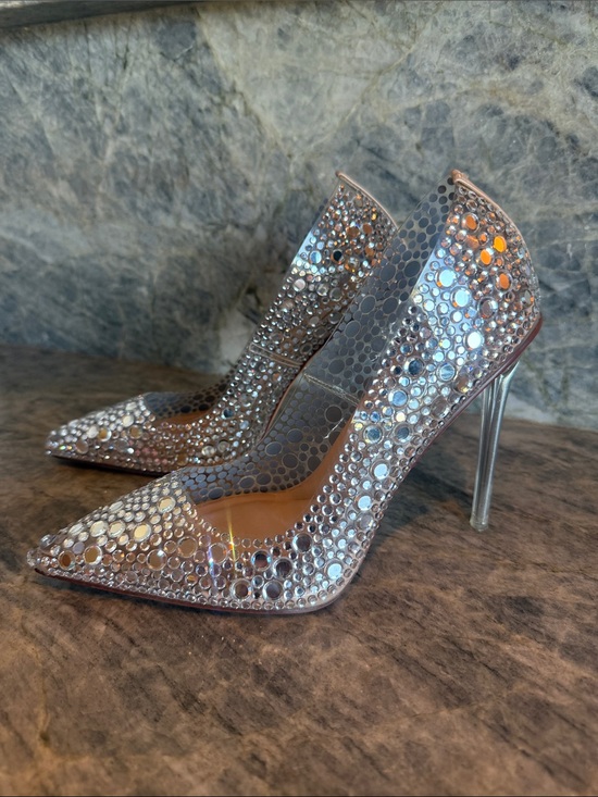Azalea Wang Shoes - Azalea Wang- Crystal-Embellished Pointed Stiletto Heels in Silver